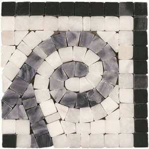  Floors CS56A 00100 Mosaic Wave Listello Corner Tile Accent in Black 