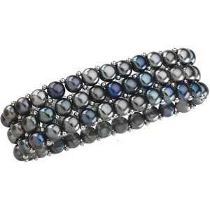  Black Pearl and Sterling Silver Bracelet Jewelry