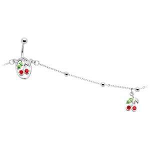  Ruby Red Gem Sweet Cherry Belly Chain Jewelry