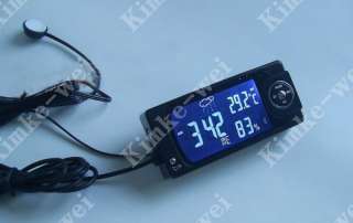 LCD Display Car Thermometer & Hygrometer Clock Alarm  