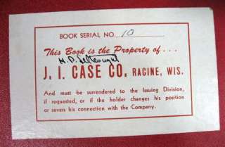 CASE CO. RACINE, WISC. 3 RING BINDER FOLDER LATE 1960s  
