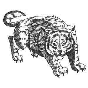Epic Bobcat Attack Wild Big Cat Outline Iron on Patch  