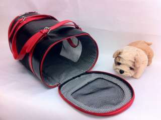 Dog or Cat Pet Carrier Leather Tote Bag (Black)  