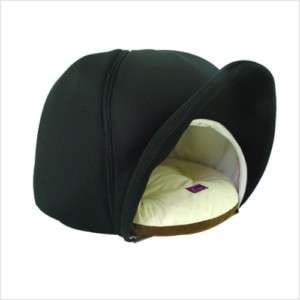 INDOOR PET DOG CAT CUSHION BED HOUSE CAP SHAPE ~BLACK  