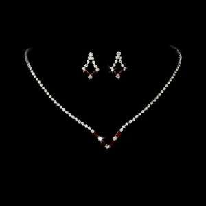    Red Crystal Prom Jewelry Set   Red Bridesmaid Jewelry Jewelry