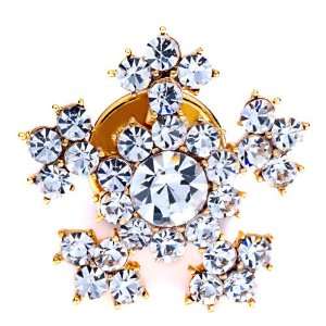  Golden Christmas Pins Snowflake Brooches Pugster Jewelry