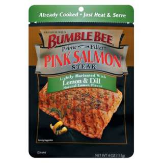 Bumble Bee Prime Fillet Lemon and Dill Flavored Pink Salmon Steak 4 oz 