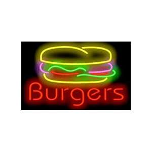  Burgers w/hamburger Neon Sign Patio, Lawn & Garden