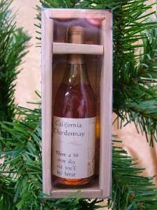 Wine Bottle Chardonnay in Box New Christmas Ornament  