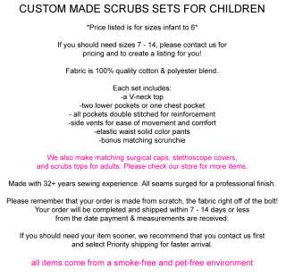 3pc Littlest Pet Shop LPS Kids Girls Scrubs Set  