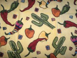 CHILI PEPPERS AND CACTUS KITCHEN CROCHET TOP TOWEL NEW  