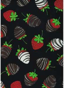 CHOCOLATE COVERED STRAWBERRIES~ Cotton Quilt Fabric  