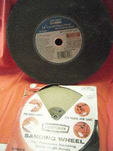 2pc lot 14 in chop saw cut off wheel 10in sanding wheel  