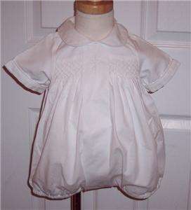 Sweet Dreams Boys Christening Baptism Bubble Set Outfit Smocked Cross 