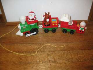   People Musical Christmas Train Set Santa Mrs. Claus Reindeer  
