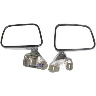 Chrome Manual Side View Door Mirror Foldaway Assembly Pair Set Driver 