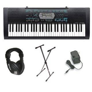 Casio CTK 2100 61 Key Portable Keyboard Package with Headphones, Stand 