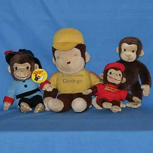 Vintage Curious George Collectible Plush Toys   Lot of 4  