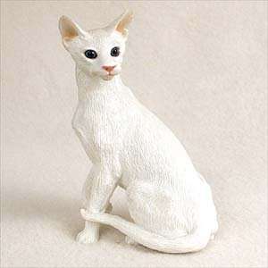  White Oriental Shorthair Cat Figurine