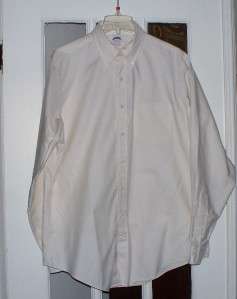  Brothers Mens Shirt Traditional Fit Creme, Ivory Colored Oxford NWOT