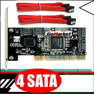 Port SATA SERIAL ATA PCI CONTROLLER RAID CARD +Cable  