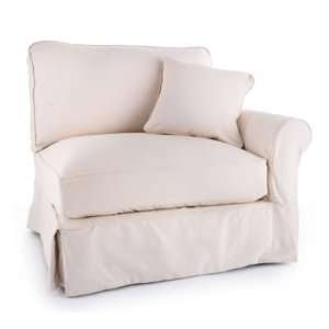 Baldwin Right Arm Chair Slipcover   Ballard Essentials Fabrics Sage 