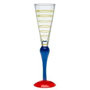  Orrefors Clown Champaign Glass, Yellow Stripes Kitchen 