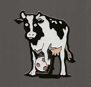 Holstein cow Playing Soccer Lapel pin Badge  