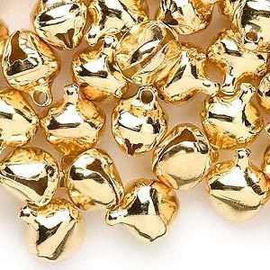 LOT 100 JINGLE BELLS ~ GOLD Color ~ Beads Charms 10mm  