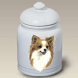 Chihuahua (Long Hair) Ceramic Treat Jar 10 High #45145 