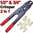 2In1 Pex Crimper Tool Copper Ring 3/4 1/2 Combo Crimp