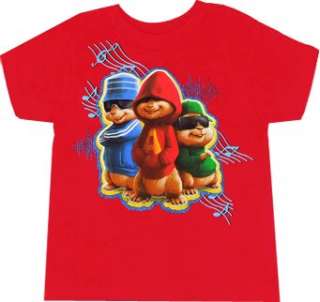  Alvin and the Chipmunks Music Notes Red Toddler T shirt 