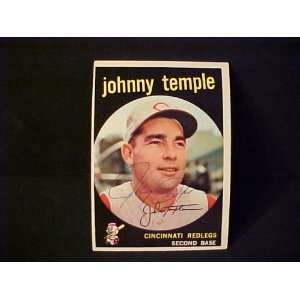 Johnny Temple Cincinnati Redlegs #335 1959 Topps Signed Autographed 