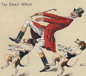 Dancing Dogs Cake Walk Antique Tuck Christmas Postcard  