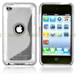 CLEAR S CURVED GEL CASE COVER For iPod Touch 4th Gen 4G + Screen 