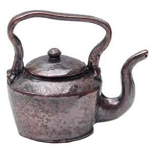    Dollhouse Miniature Pewter Copper Finished Kettle Toys & Games