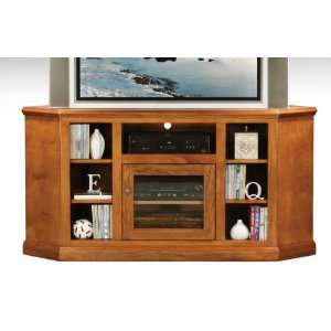 Eagle Furniture 63.5 Wide Low Profile Corner TV Stand with Bookcase 