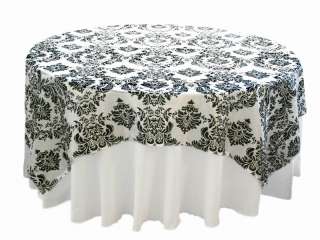   72x72 Damask Flocking Table Overlays Wedding Party Linens   8 colors
