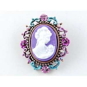   Maid Purple Violet English Inspired Costume Style Brooch Pin Jewelry