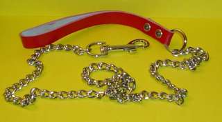 Chain Dog Leash/Lead with Leather Handle   39  