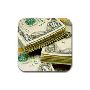 100 DOLLAR US BILLS MONEY PRINT COASTER SET OF 4  