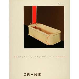  1931 Ad Crane Bathroom Fixtures Bathtub Pedrara Onyx 