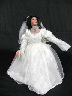 Paradise Galleries Porcelain Collectible Wedding Doll 18  