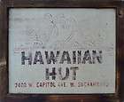 Hawaiian Hut Vintage Tiki Bar Sign Sacramento CA Painti