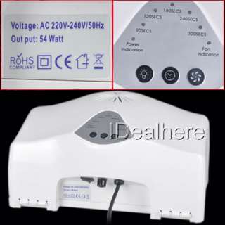 54W UV Nail Gel Dryer Manicure Timer Adjustable Curing Lamp 6 Bulbs 
