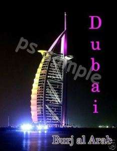 DUBAI (night) Burj al Arab   Travel Souvenir Magnet  
