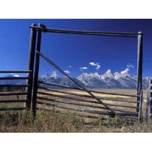  Ranchs Fencing Frames the Mountains of Grand Teton 