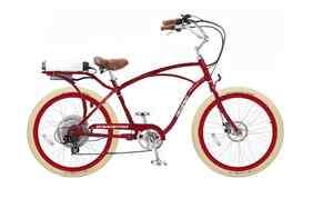 PEDEGO INTERCEPTOR ELECTRIC CRUISER BICYCLE BIKE   RED FRAME/RIMS 