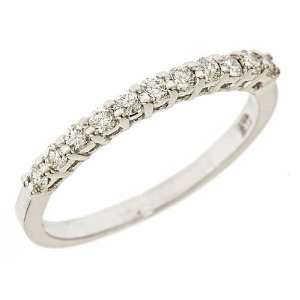 10k White Gold Diamond Wedding Anniversary Band Ring 6.5 (1/3Cttw, SI 