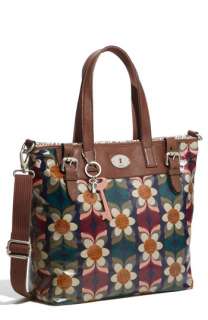 Fossil Vintage Key Per Coated Canvas Tote  